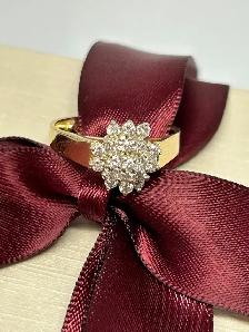 14k Diamond Flower Cluster Ring - Photo 6