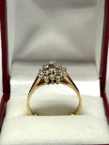 14k Diamond Flower Cluster Ring - Photo 8
