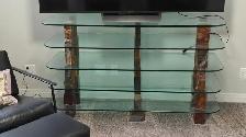 CUSTOM GLASS & STONE , TV/STEREO UNIT , Like New - Photo 2