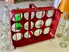 Vintage Metal Bottle Carrier (w Vintage Lot Of Glass Bottles) - Photo 3
