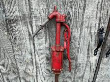 1945 Red Cast Iron & Steel Lever/Piston  Hand Water Pump ! - Photo 2