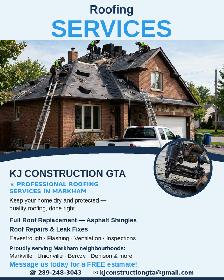 Markham Roofing Services — Free Estimate | KJ Construction GTA