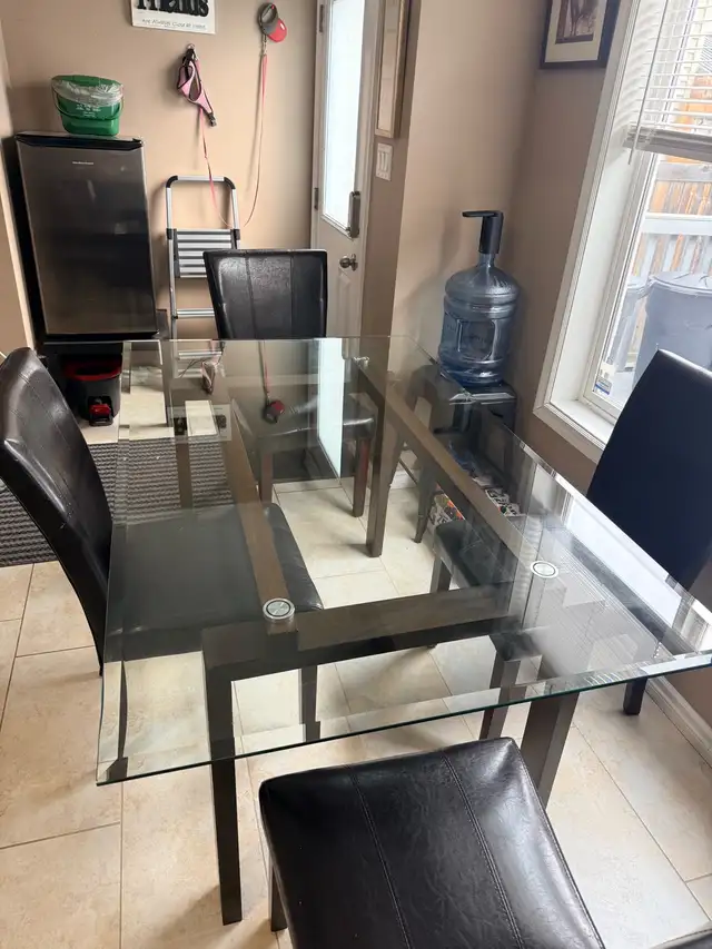 Glass Dining Table 4 Chairs