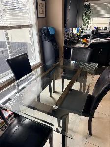 Glass Dining Table 4 Chairs - Photo 3