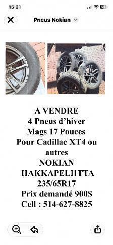4 pneus d’hiver HAKKAPELIITA 235/65 R17 mags 17 pouces