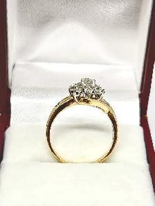 14k  pear shape Diamond Cluster  Ring - Photo 5