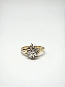 14k  pear shape Diamond Cluster  Ring - Photo 9