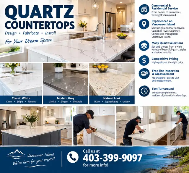 Professional Quartz Countertop Fabrication and Installation
