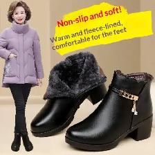 Bottines en Cuir Noires Thermiques Antidérapantes