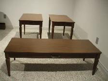 COFFEE TABLE AND END TABLES