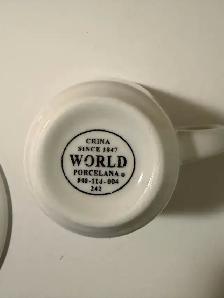 World Porcelana Cups and  Arcorocy Saucers (Set of 8) - Photo 5