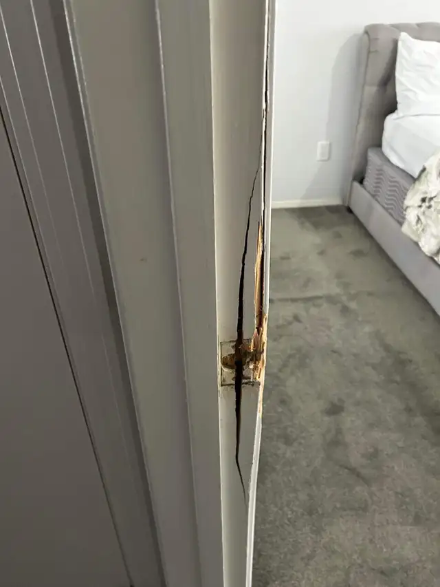 door slab cracked busted. Repair a Cracked entry door or any oth
