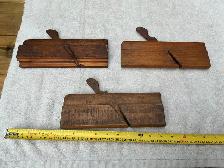 Set of 3 Antique Wooden Hand Molding Planes No Blades !