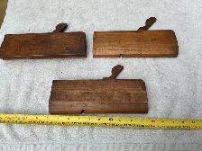 Set of 3 Antique Wooden Hand Molding Planes No Blades ! - Photo 5