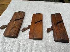 Set of 3 Antique Wooden Hand Molding Planes No Blades ! - Photo 10