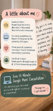 Certified Teacher | French Immersion & Elementary Tutoring | - Photo 4