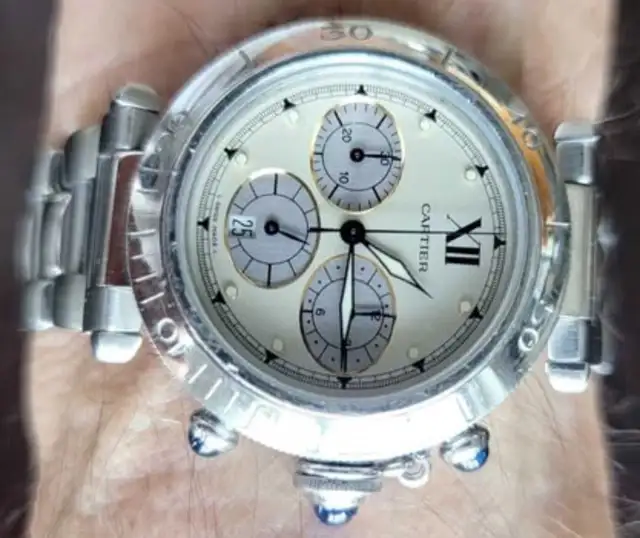 Cartier Pasha 1997 wrist watch..stainless steel.