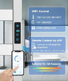 NEUF: Porte-serviettes WiFi 6 contrôle température minuterie - Photo 2