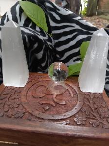 Gorgeous pair of Satin Spar (Gypsum) Wands/Points Reiki, Qi Gong