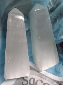 Gorgeous pair of Satin Spar (Gypsum) Wands/Points Reiki, Qi Gong - Photo 5