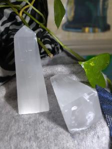 Gorgeous pair of Satin Spar (Gypsum) Wands/Points Reiki, Qi Gong - Photo 6