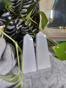 Gorgeous pair of Satin Spar (Gypsum) Wands/Points Reiki, Qi Gong - Photo 7