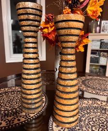 Wooden Candle Holders 14' & 16'