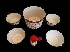 6 pcs. Ceramic Popcorn Serving Set