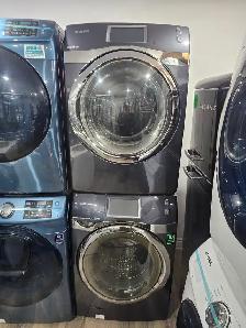 TOUCHSCREEN! Samsung 27' Grey Front-Load Stackable Washer Dryer