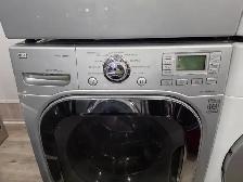 LG Grey Square Door FrontLoad Stackable Washer And Dryer Set - Photo 3