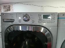 LG Grey Square Door FrontLoad Stackable Washer And Dryer Set - Photo 6