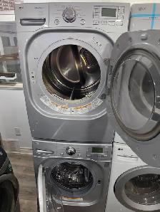 LG Grey Square Door FrontLoad Stackable Washer And Dryer Set - Photo 8