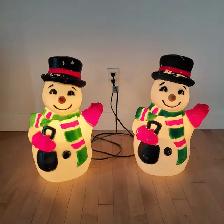 2 bonhommes de neige illuminé vintage en plastique blow mold - Photo 2