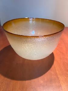 Punch Bowl Set with 14 cups and platter hand-blown art glass - Photo 4