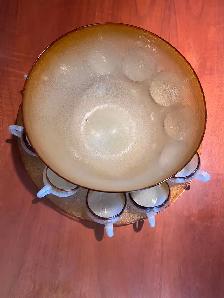 Punch Bowl Set with 14 cups and platter hand-blown art glass - Photo 8