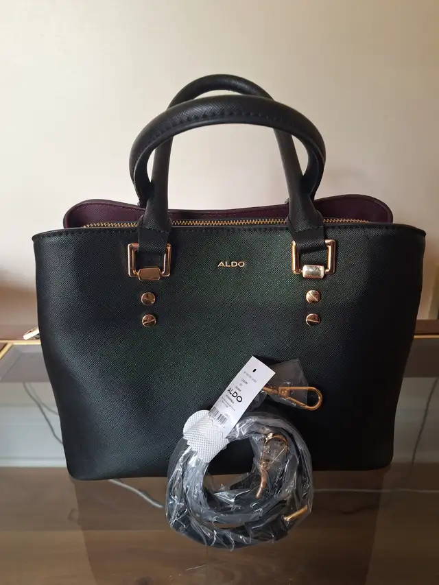 Aldo Legoiri Black and Gold Purse / Bag