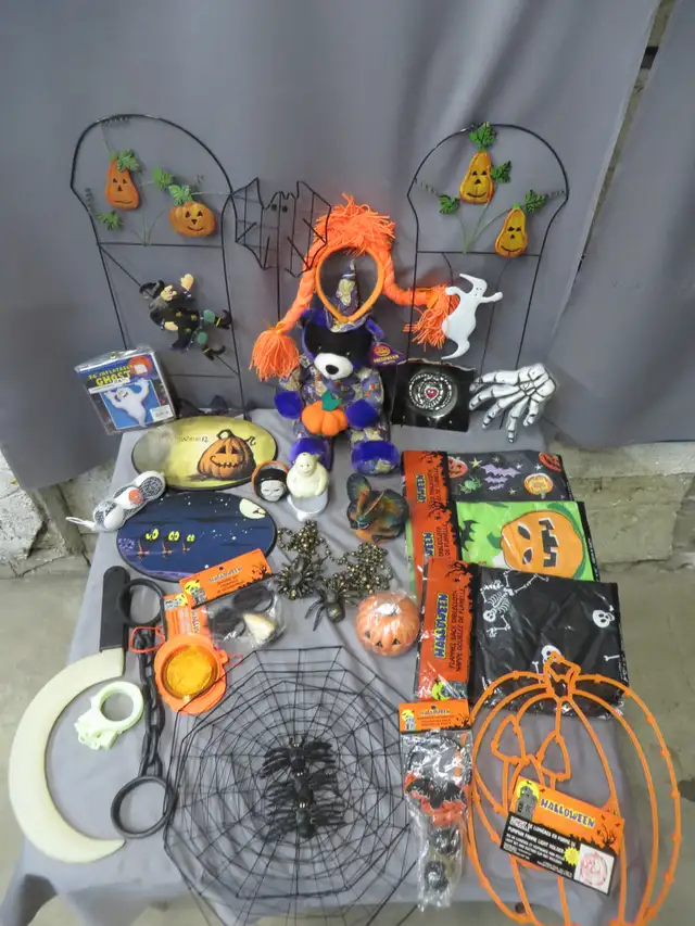DECO HALLOWEEN 28 MORCEAUX NEUVE ET UTILISE 1 FOIS COMME NEUVE