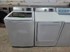 Samsung 27' White Top-Load Washer & Front-Load Electric Dryer