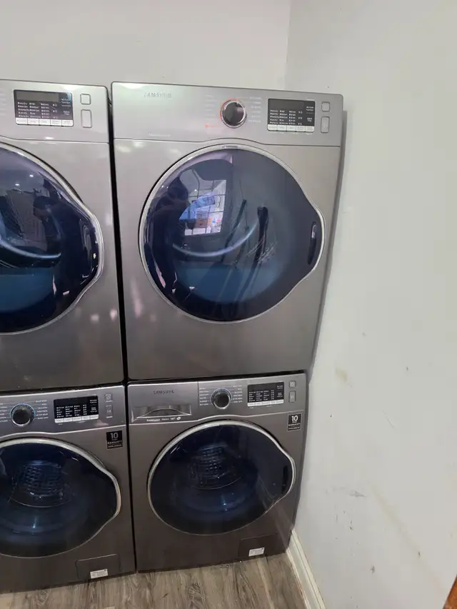 Samsung 24' Grey Front-Load Stackable Washer & Electric Dryer