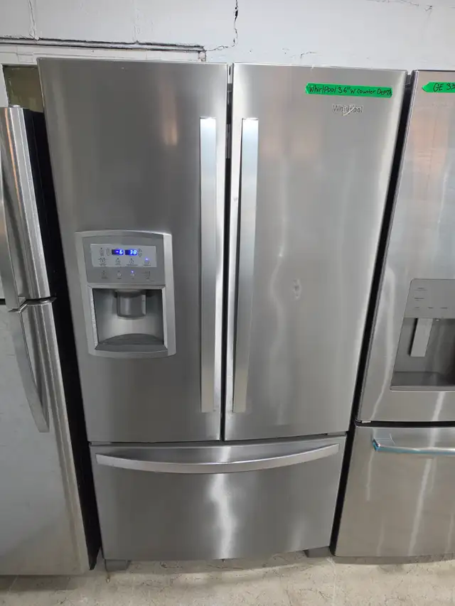 Whirlpool 36' Stainless Steel French Door Counter Depth Fridge