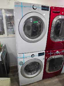 LG 27' White Front-Load Stackable Washer & GAS Dryer Set