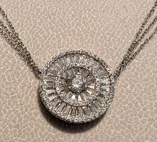 925 Triple Strand Necklace with 925 Starburst Slide Pendant