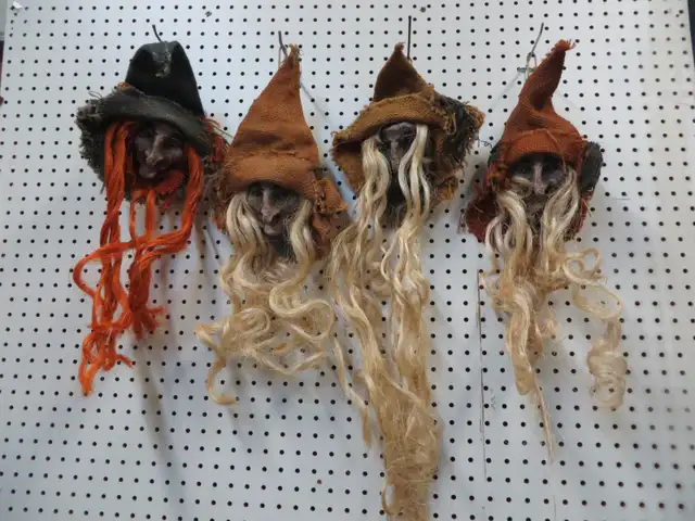HALLOWEEN 4 TETES SORCIERES CHEVEUX LONG UTILISE 1 FOIS