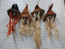 HALLOWEEN 4 TETES SORCIERES CHEVEUX LONG UTILISE 1 FOIS