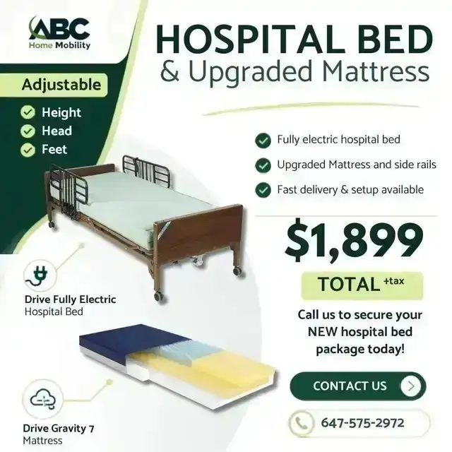 NEW Hospital Bed & Upgraded Mattress – ABC Home Mobility