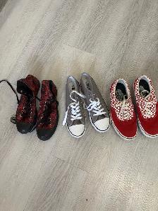 three pairs of shoes