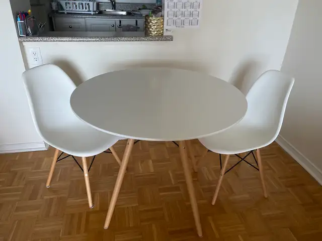 Eames Style Dining Table with Two Chairs
