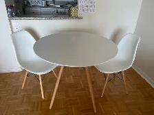 Eames Style Dining Table with Two Chairs