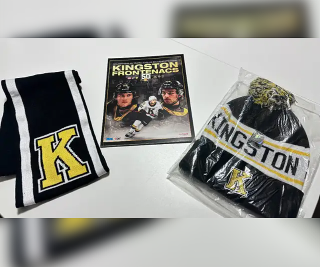 KINGSTON FRONTENACS HOCKEY FAN MERCH!  TOQUE, SCARF, BOOK
