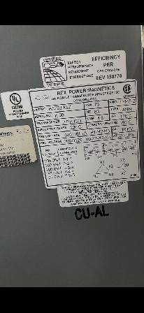 75KVA Transformer, Isolation 600V to 208V /120V $2,250 - Photo 2